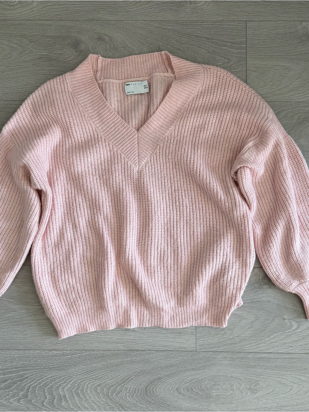 ASOS Pale Pink V-Neck Knit Sweater